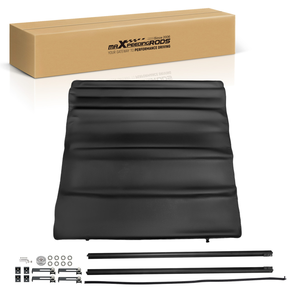 6ft Bed Tonneau Cover compatible for Toyota Tacoma 2016-2023 Roll-Up Vinyl Aluminum Black