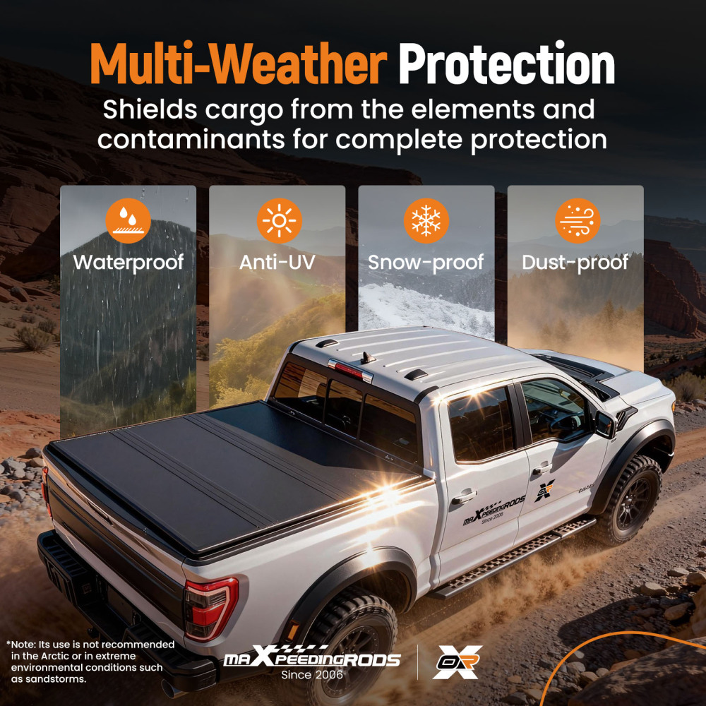 3-Fold Hard Bed Tonneau Cover compatible for Toyota Tacoma 05-15 6ft Fleetside / Styleside