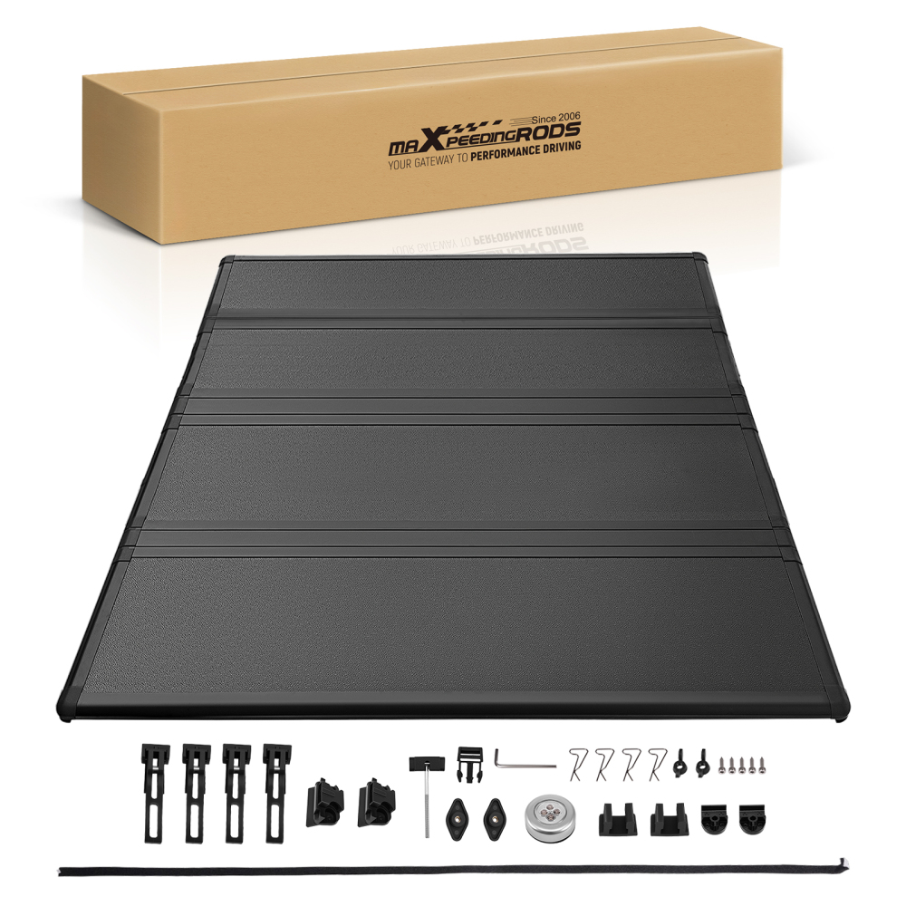 6.9ft Hard 4-Fold Tonneau Cover compatible for Chevy Silverado/GMC Sierra 2500 3500HD 19-26