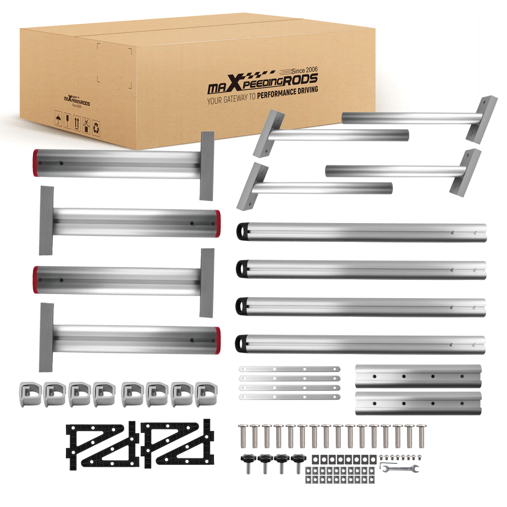 2Pcs 71in Aluminum Truck Ladder Rack 800lbs Heavy Duty Adjustable Universal