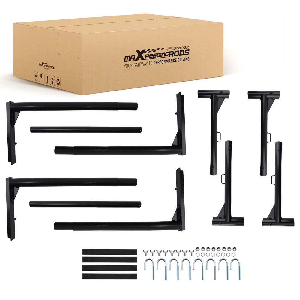 2 Bars Truck Bed Rack Adjustable 800lbs compatible for Ford F150 F250 compatible for Ram 1500