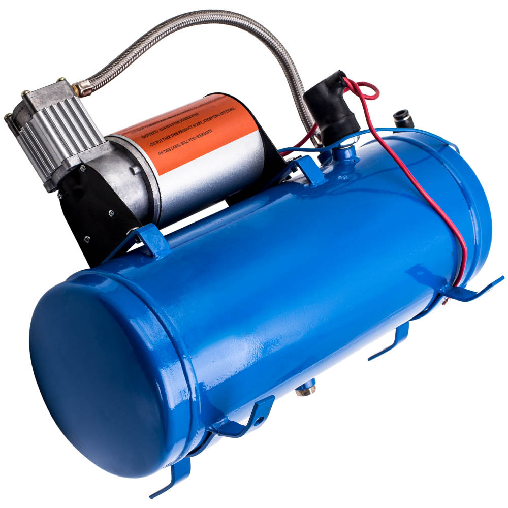 Nouveau kit de compresseur dair 12V DC 150PSI pour klaxon dair avec interrupteur de pression réservoir 6L