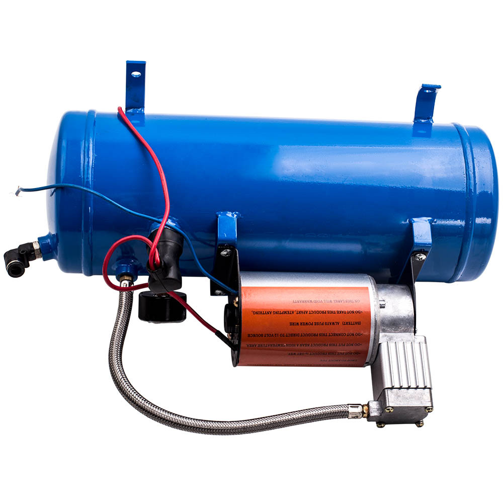 Nouveau kit de compresseur dair 12V DC 150PSI pour klaxon dair avec interrupteur de pression réservoir 6L