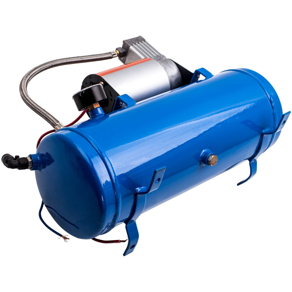 Nouveau kit de compresseur dair 12V DC 150PSI pour klaxon dair avec interrupteur de pression réservoir 6L