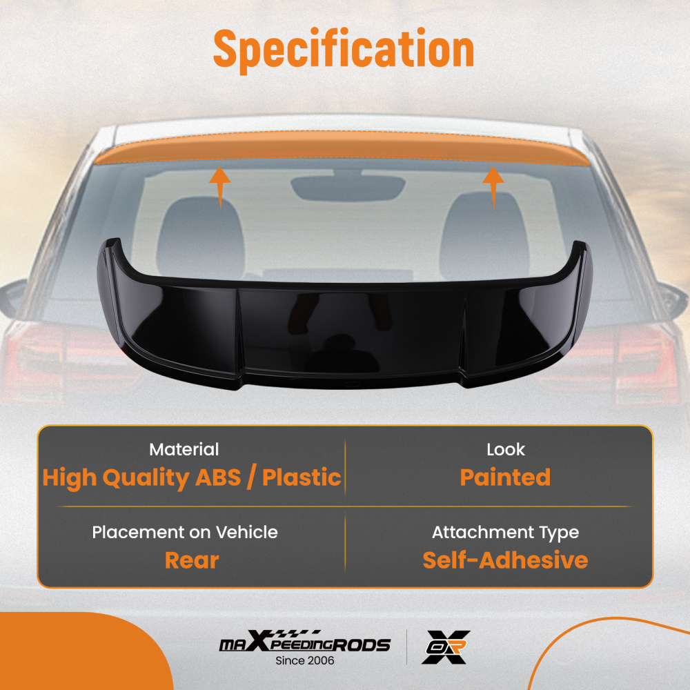 Black Painted Rear Roof Wing Spoiler compatible for AUDI A3 8V Hatchback 2012-2020 ABS Made