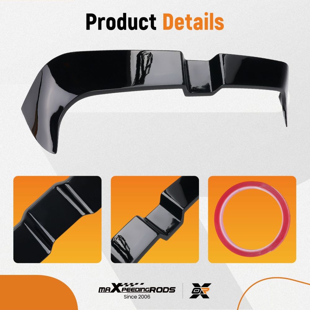 Rear Roof Trunk Lip Spoiler Wing compatible for Audi A3 8V Hatch 2013 2014 2015-2020 ABS