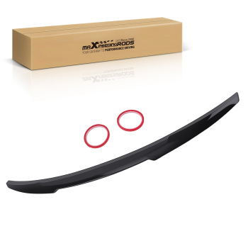 Rear Boot Spoiler Lip compatible for AUDI A4 B8 2013-2016 Trunk Lip ABS Plastic Black
