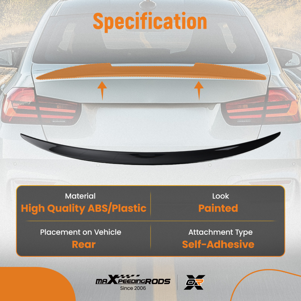 Rear Trunk Spoiler compatible for AUDI A5 S5 8T Sportback 2009-2016 ABS Painted Gloss Black