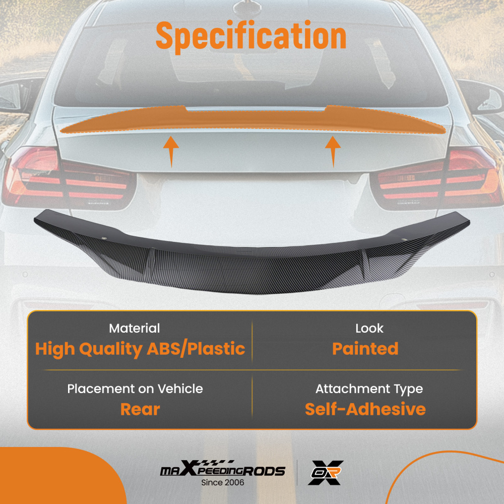 Rear Boot Trunk Spoiler Wing compatible for Mercedes Benz C Class W204 C63 AMG 2007-2014