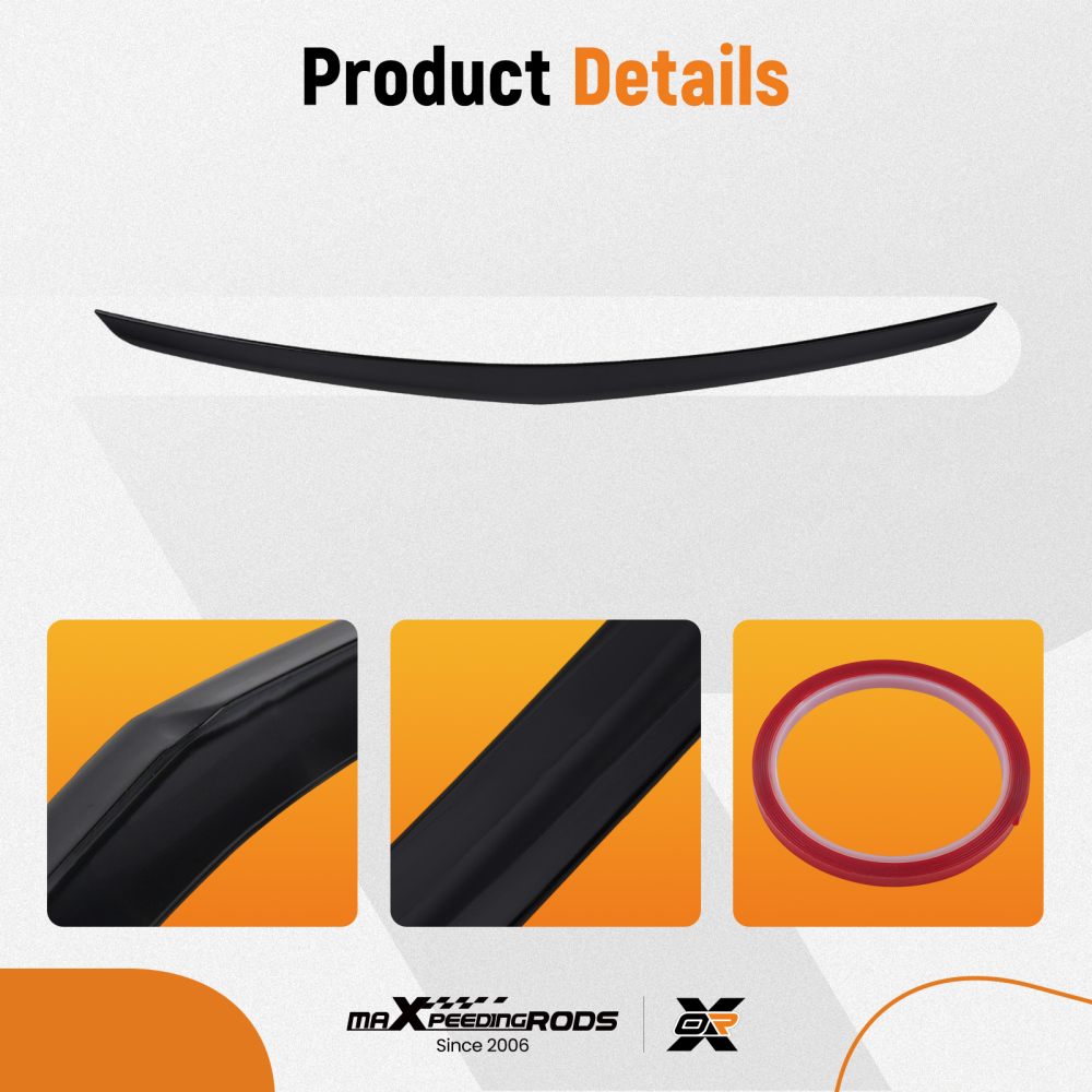 Boot Deck Wing compatible for Mercedes Benz E-Class W212 2009-2016 Gloss Black ABS
