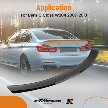 Rear Roof Spoiler Wing compatible for Mercedes Benz C Class W204 2007-2013 Gloss Black