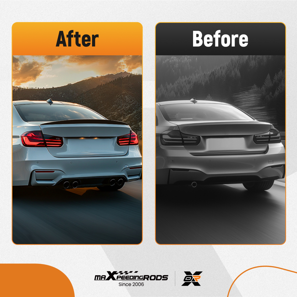 Rear Roof Spoiler Wing compatible for Mercedes Benz C Class W204 2007-2013 Gloss Black