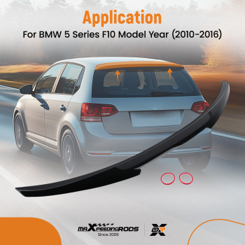 Painted Glossy Black Finish Trunk Spoiler Wing Compatible for BMW 5 SERIES F10 2010-2016