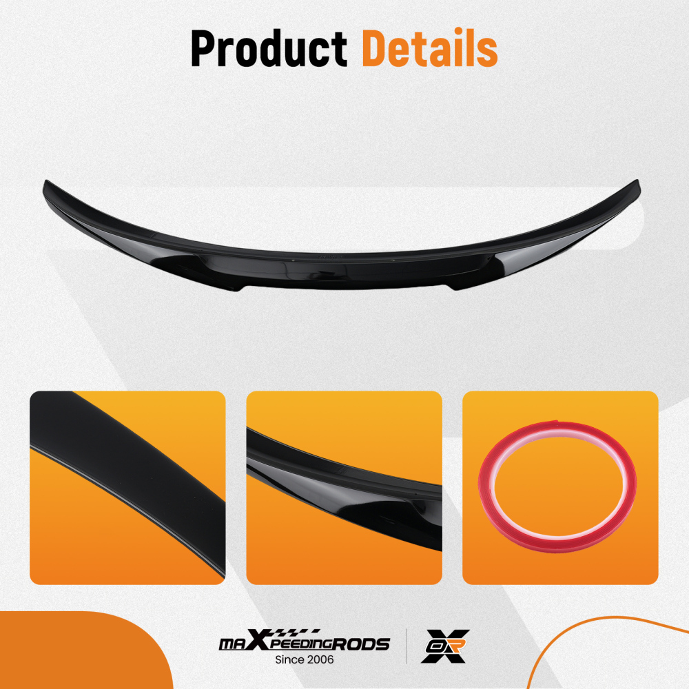 Painted Glossy Black Finish Trunk Spoiler Wing Compatible for BMW 5 SERIES F10 2010-2016