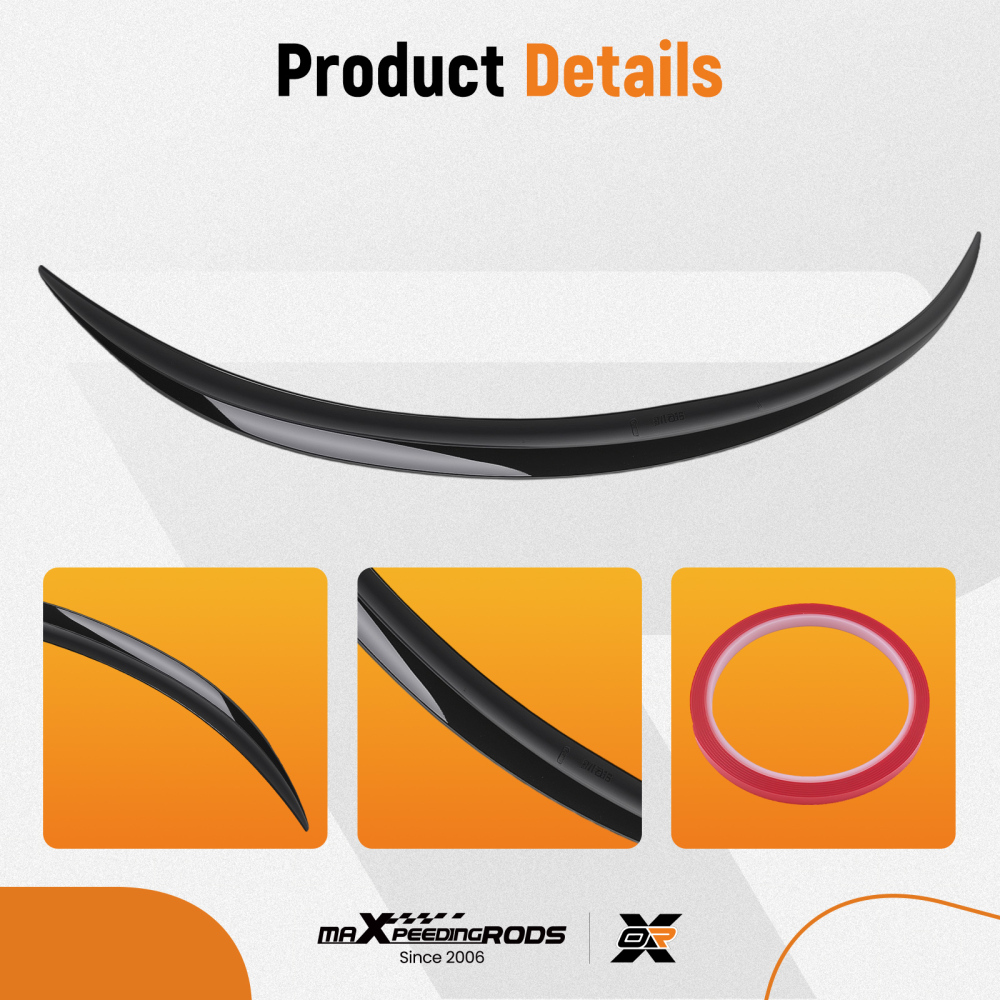 Rear Boot Wing Spoiler compatible for BMW 5 Series F10 M5 Style 2010-2016 Gloss Black ABS