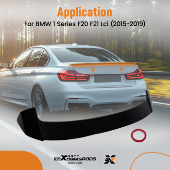 Trunk Roof Spoiler Wing Lip compatible for BMW 1 Series F20 F21 15-2019 Glossy Black ABS
