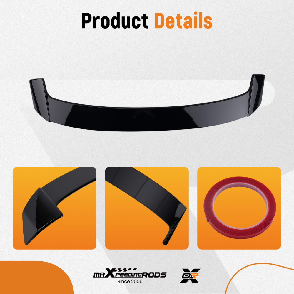 Trunk Roof Spoiler Wing Lip compatible for BMW 1 Series F20 F21 15-2019 Glossy Black ABS