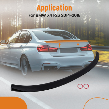 Black Boot Lid Wing compatible for BMW X4 F26 2014-2018 Painted Gloss ABS Rear Spoiler