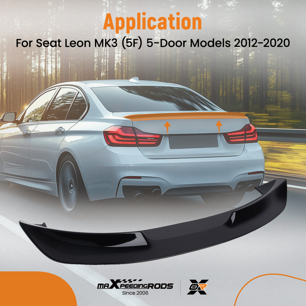 Rear Trunk Wing Spoiler Roof Boot Lip compatible for SEAT Leon MK3 5F 5-Door 2012-2020