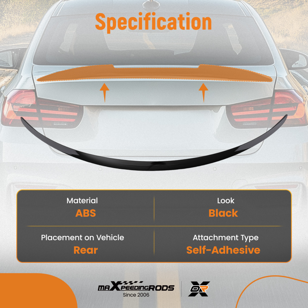 Rear Trunk Spoiler compatible for Tesla Model Y 2020 2021-2023 Gloss Black ABS Plastic