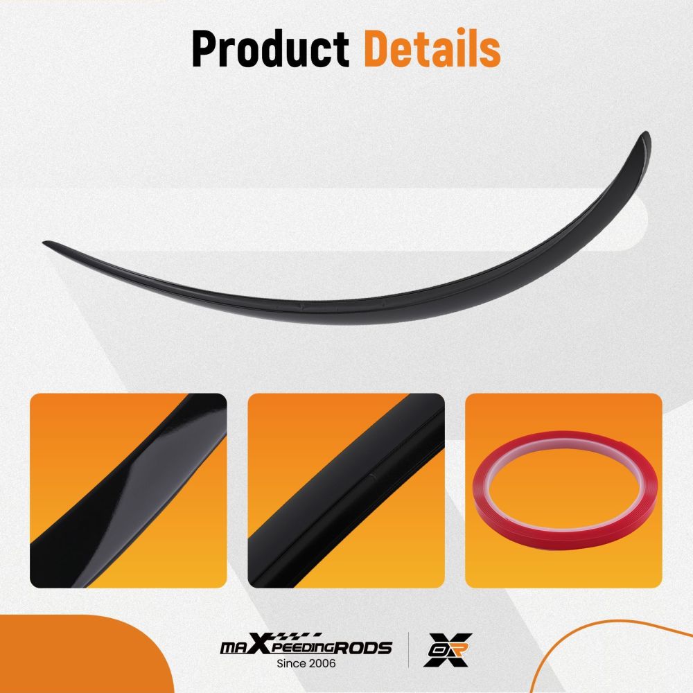 Rear Trunk Spoiler compatible for Tesla Model Y 2020 2021-2023 Gloss Black ABS Plastic