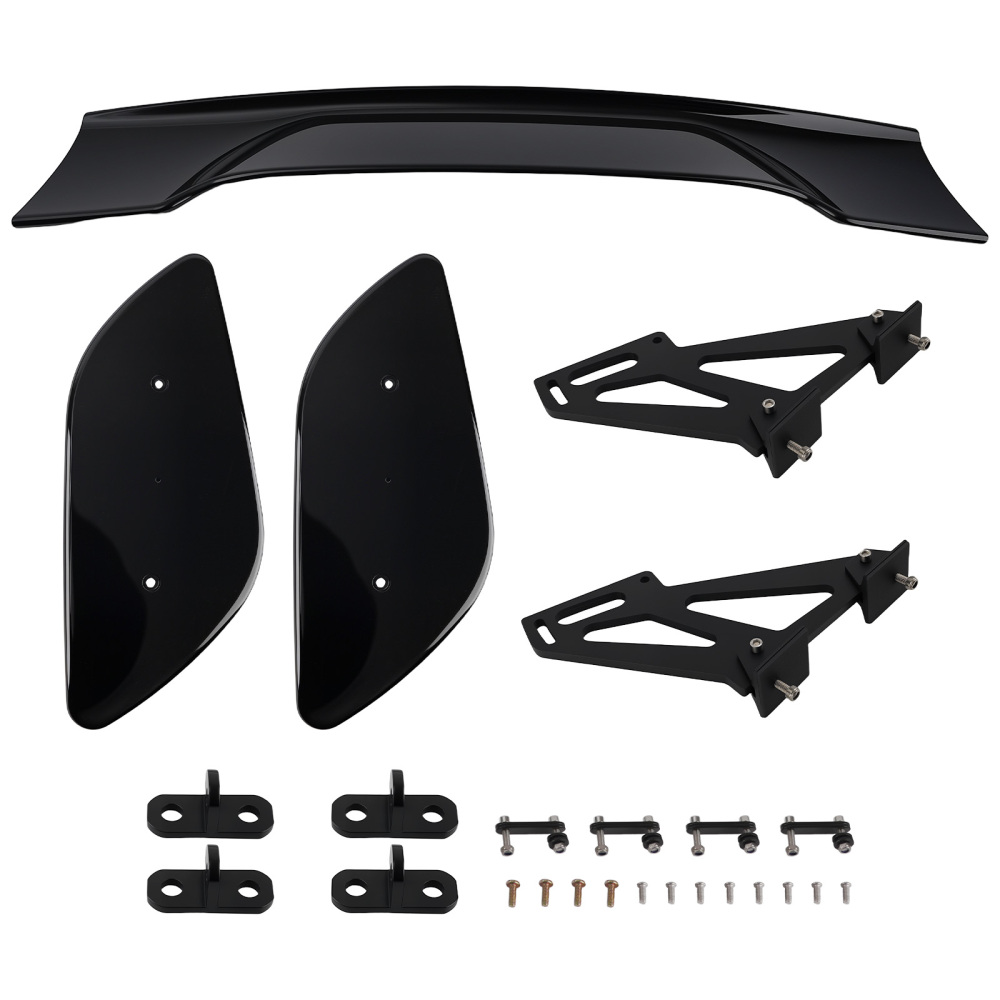 Rear Trunk Spoiler Wing Lip for Car Universal Fit Matte Black ABS Plastic
