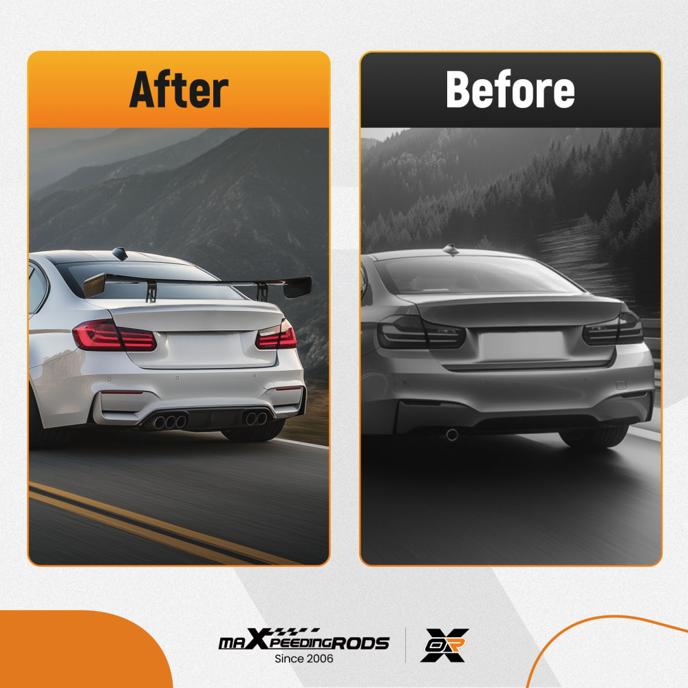 Rear Trunk Spoiler Wing Lip for Car Universal Fit Matte Black ABS Plastic