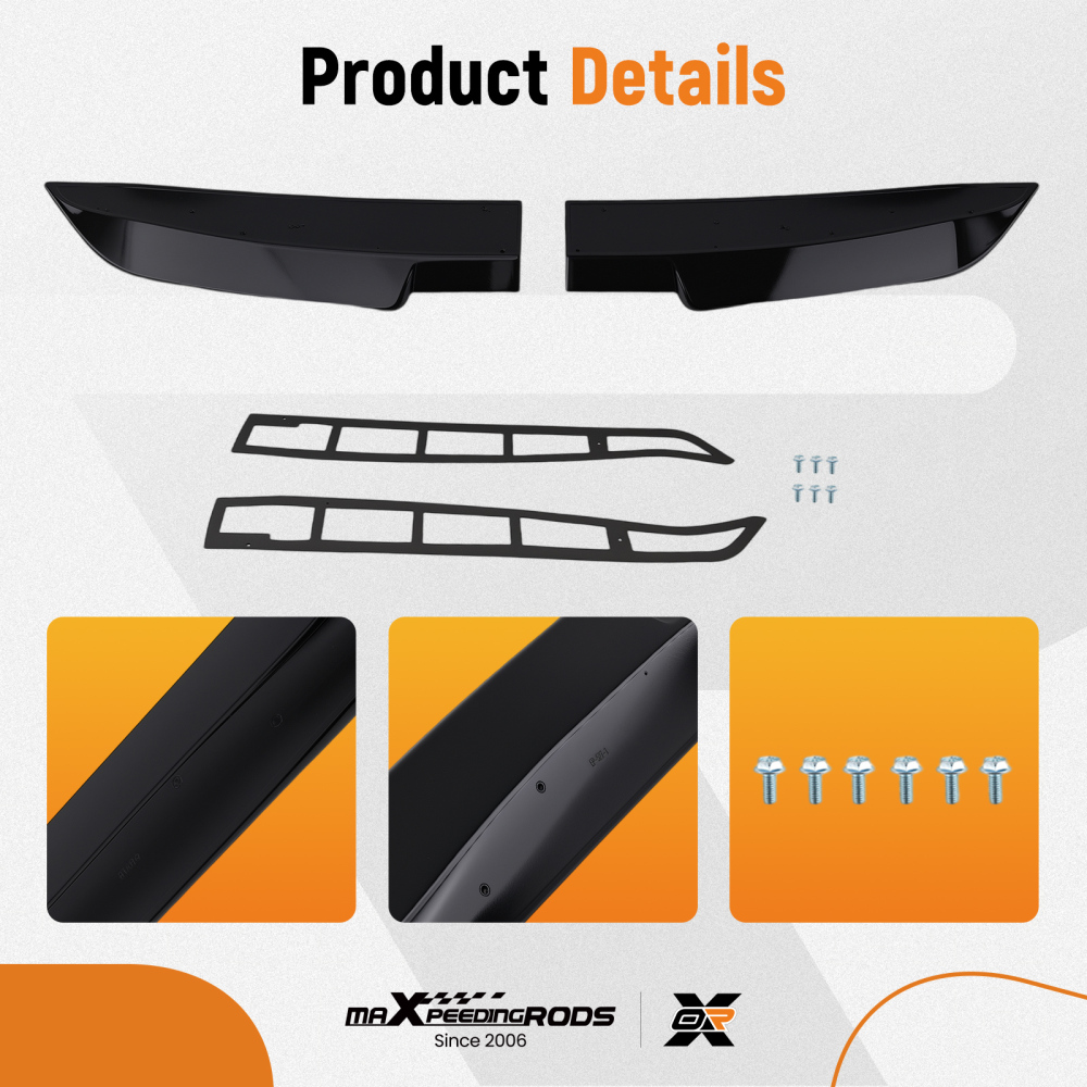 ABS Plastic Trunk Spoiler compatible for VW T5 T5.1 T6 T6.1 Double Door Glossy Black Rear
