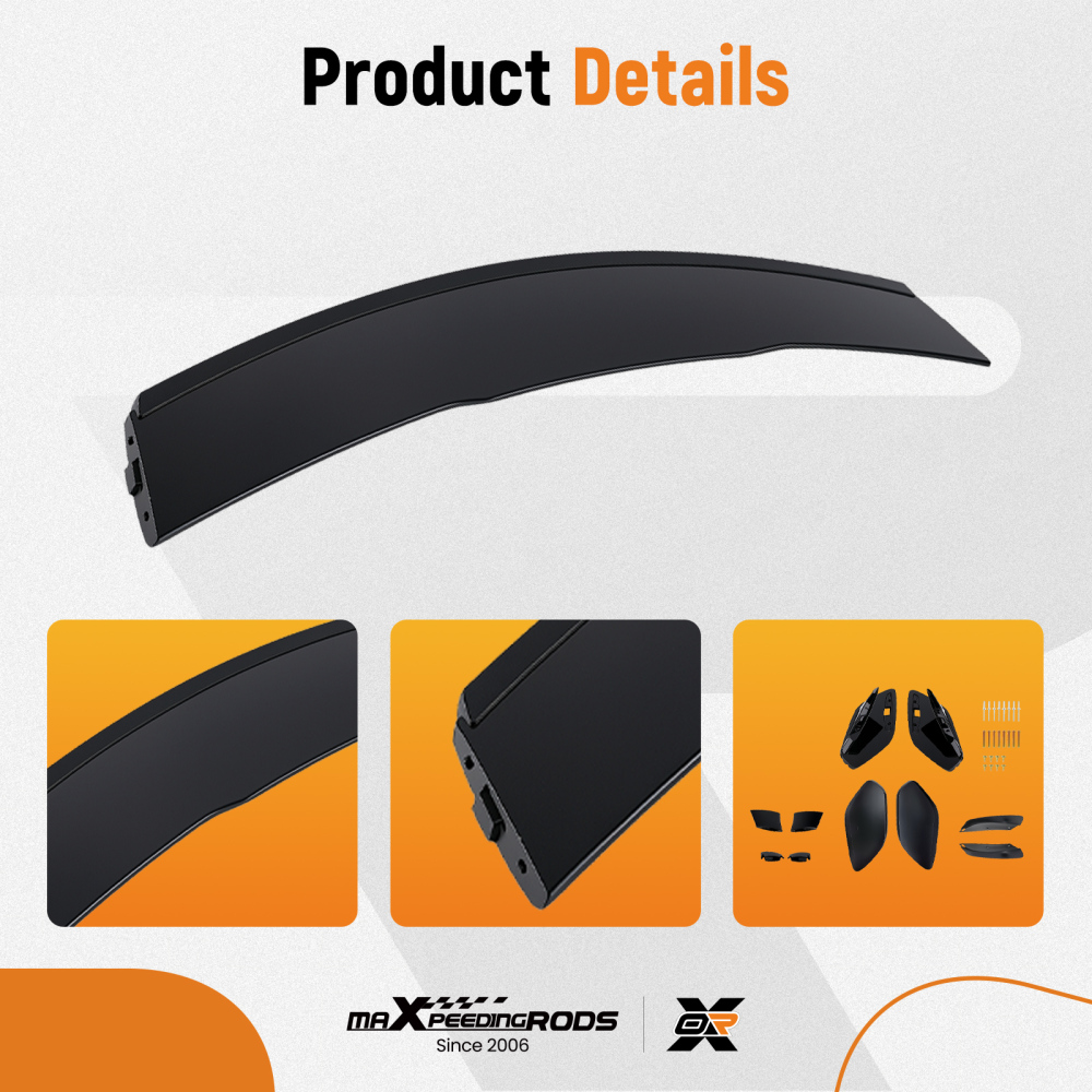 Rear Trunk Spoiler Wing compatible for Mercedes W176 A Class AMG A45 Style 2012-2018 Black