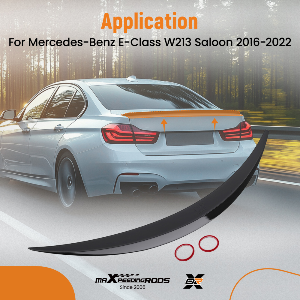 Compatible for Mercedes E Class W213 Saloon Amg Style Boot Spoiler Gloss Black 2016-2020 Uk