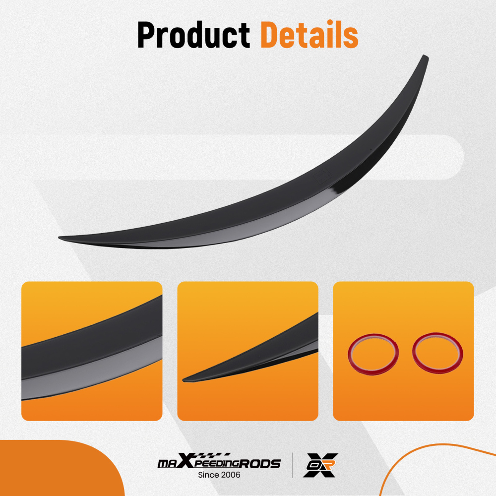 Compatible for Mercedes E Class W213 Saloon Amg Style Boot Spoiler Gloss Black 2016-2020 Uk