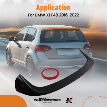 Trunk Spoiler compatible for BMW F48 X1 SUV 2015-2022 2023 ABS Plastic Gloss Black