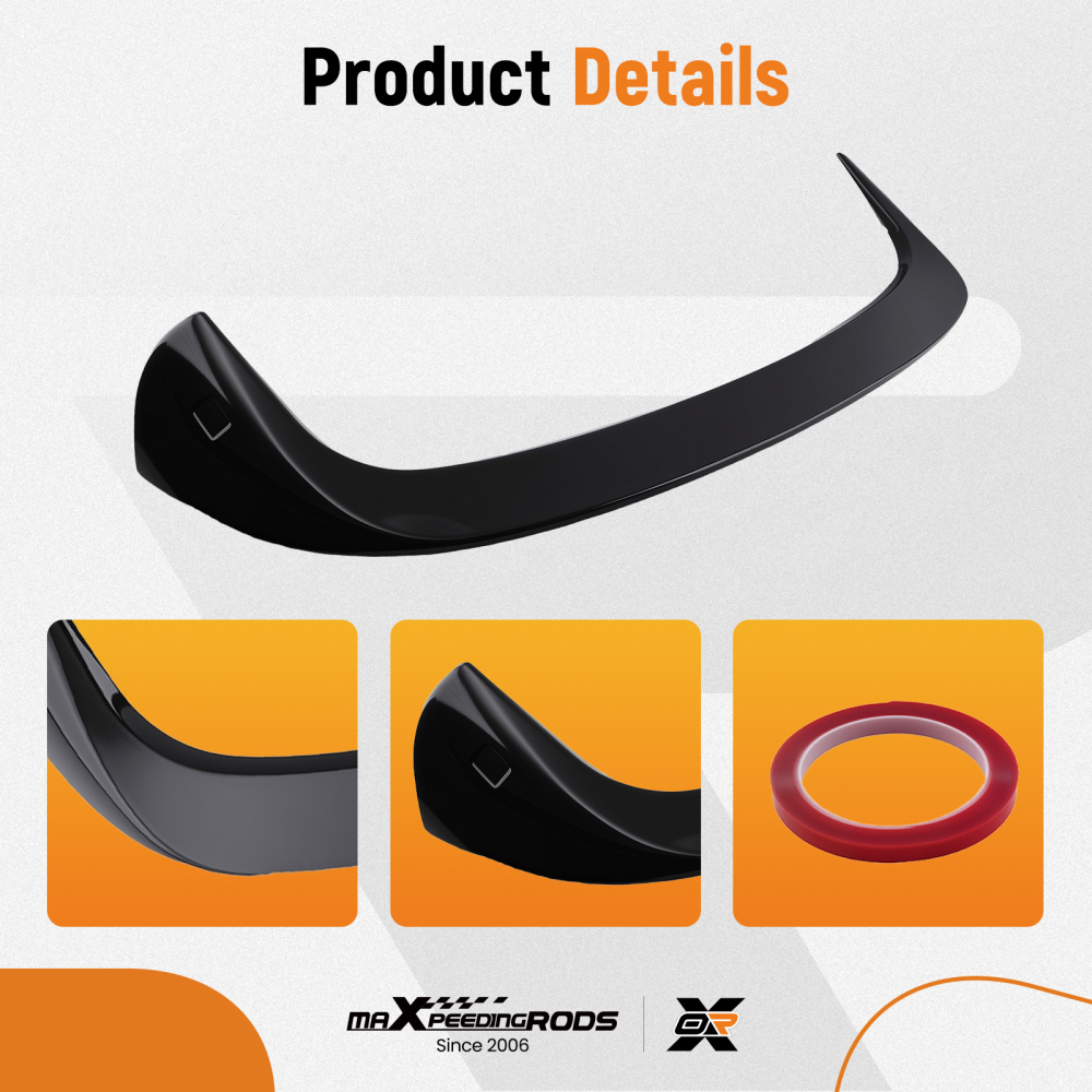 Trunk Spoiler compatible for BMW F48 X1 SUV 2015-2022 2023 ABS Plastic Gloss Black