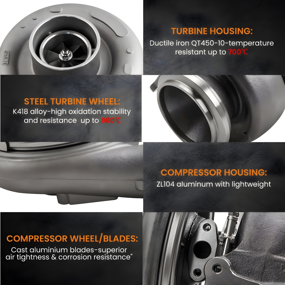 HX55W TURBO TUBRINA TURBOCOMPRESSORE compatibile per CUMMINS TRUCK, BUS ISM, ISME, M11