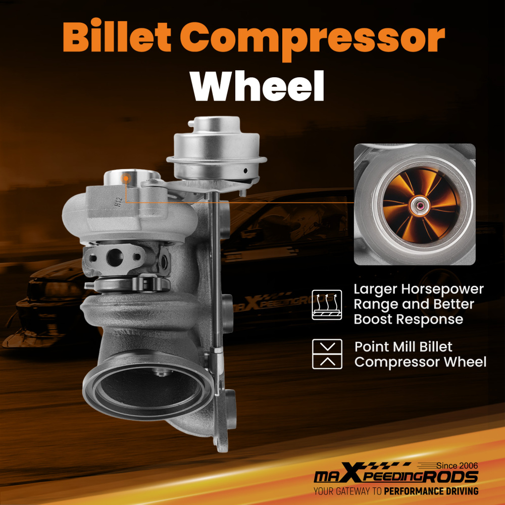 Billet Left Turbo Turbocharger compatible for BMW 335i 335xi 135i N54B30 3.0L 2006-2011