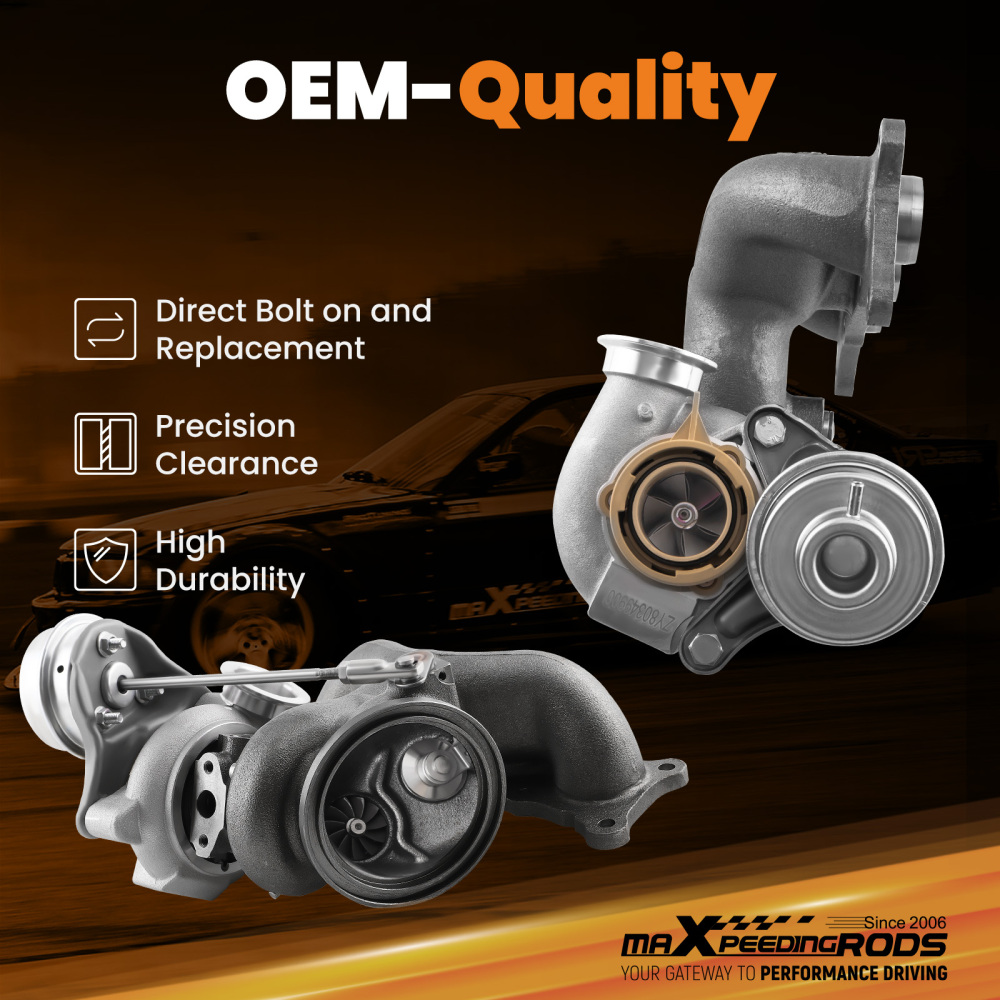Twin Turbo Turbocharger compatible for BMW X6 2008-16 740i 740Li xDrive N54 TD03 3.0L
