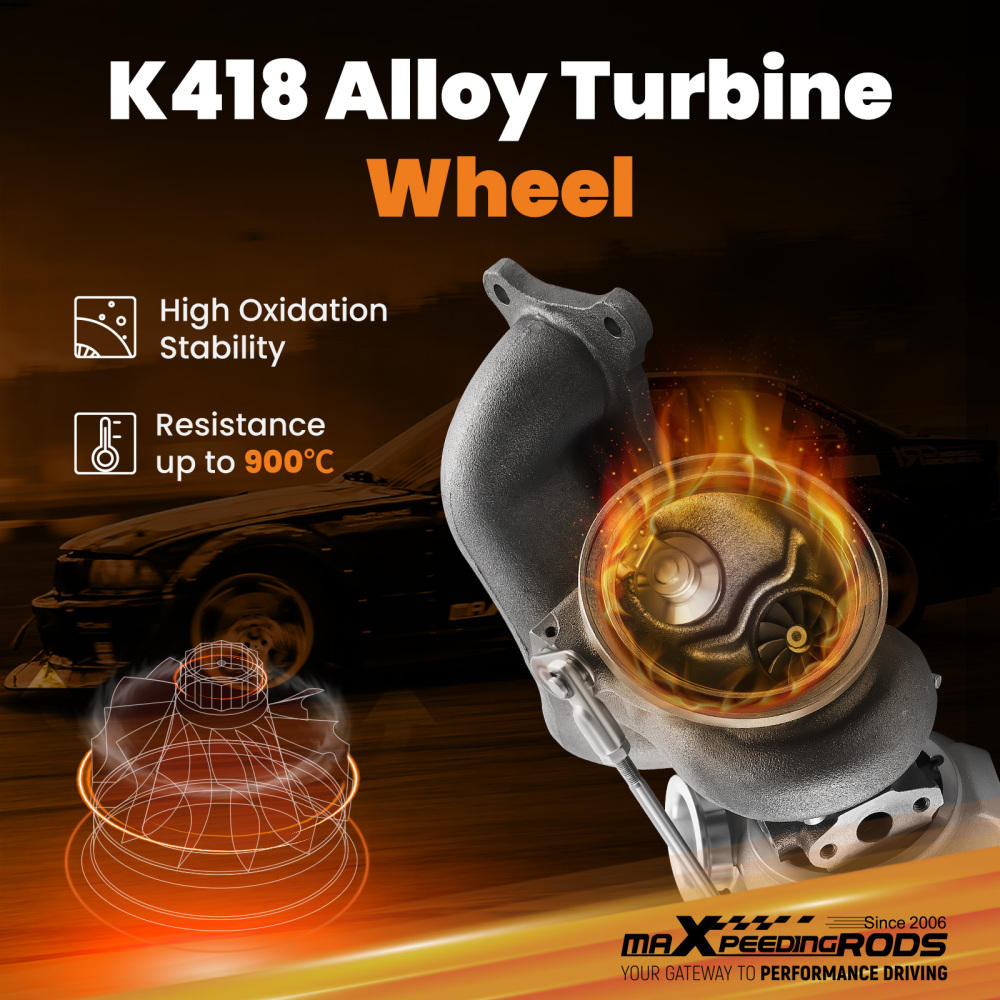 Turbo Turbocharger compatible for BMW 740i 740Li xDrive X6 35i N54 3.0L 2008-2015 TD03 Rear