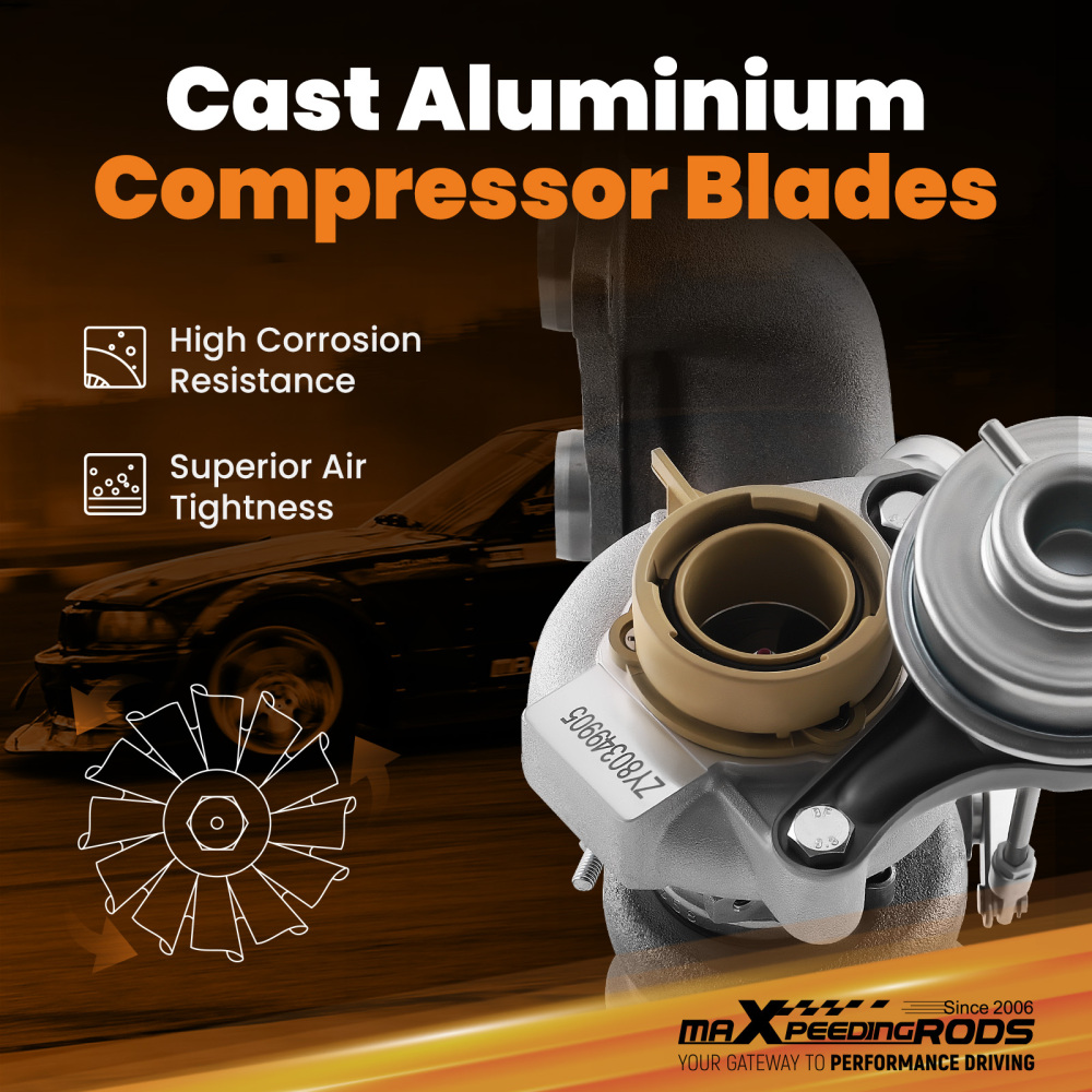 Turbo Turbocharger compatible for BMW 740i 740Li xDrive X6 35i N54 3.0L 2008-2015 TD03 Rear