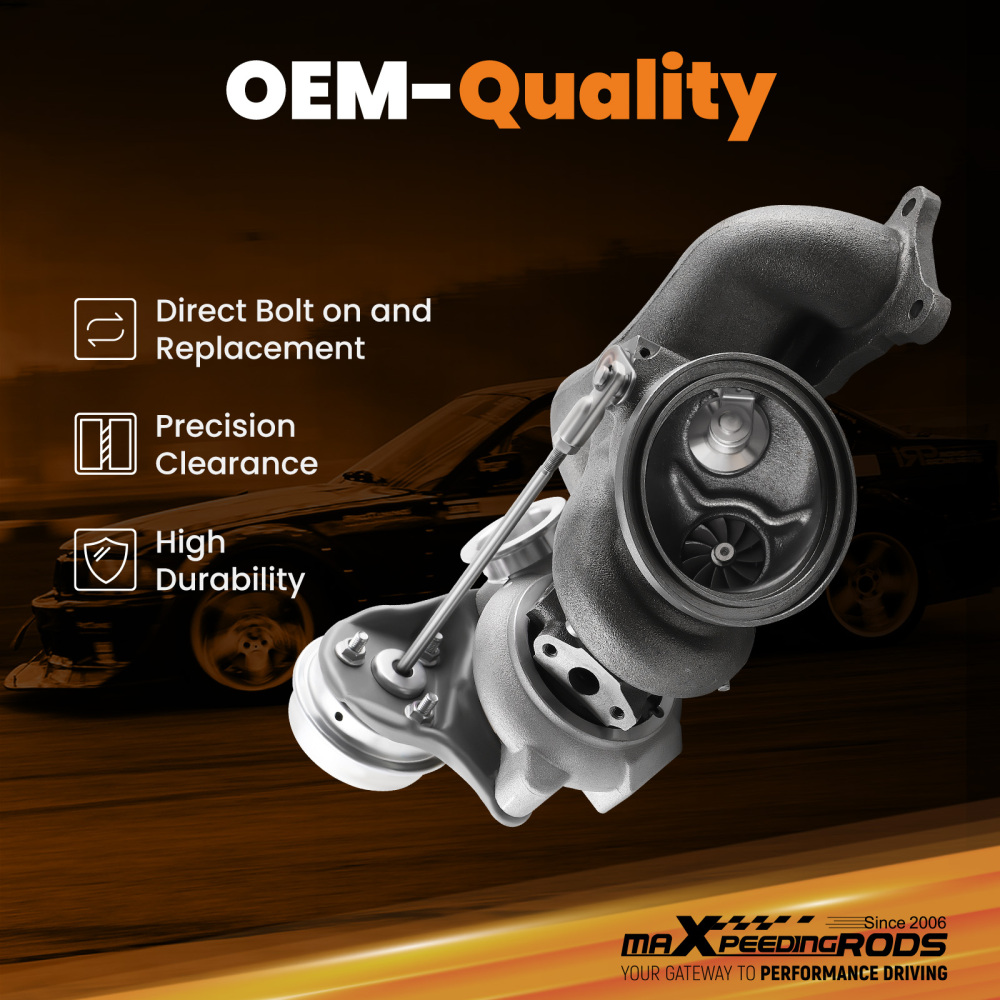 Turbo Turbocharger compatible for BMW 740i 740Li xDrive X6 35i N54 3.0L 2008-2015 TD03 Rear