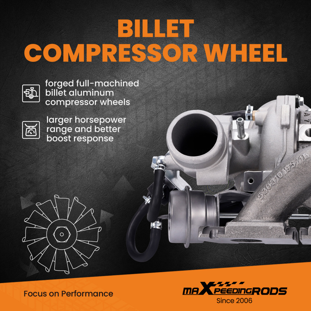 Billet Compressor Wheel K03 Turbo Upgrade Turbocharger compatible for Audi A4 2.0 TFSI (B7) BGB200HP 147KW2004 - 2008 