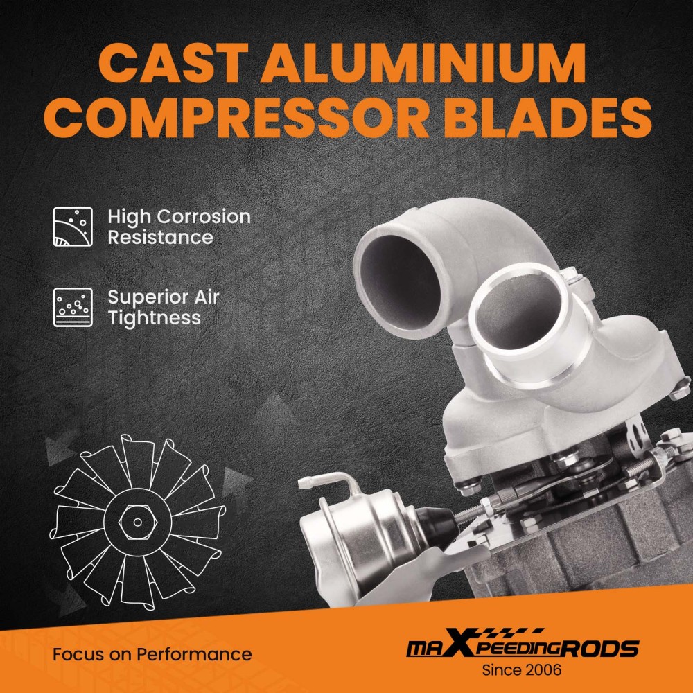 Turbocharger compatible for Hyundai Starex CRDI 170HP D4CB 16V 07- 53039700127 Up to 170HP