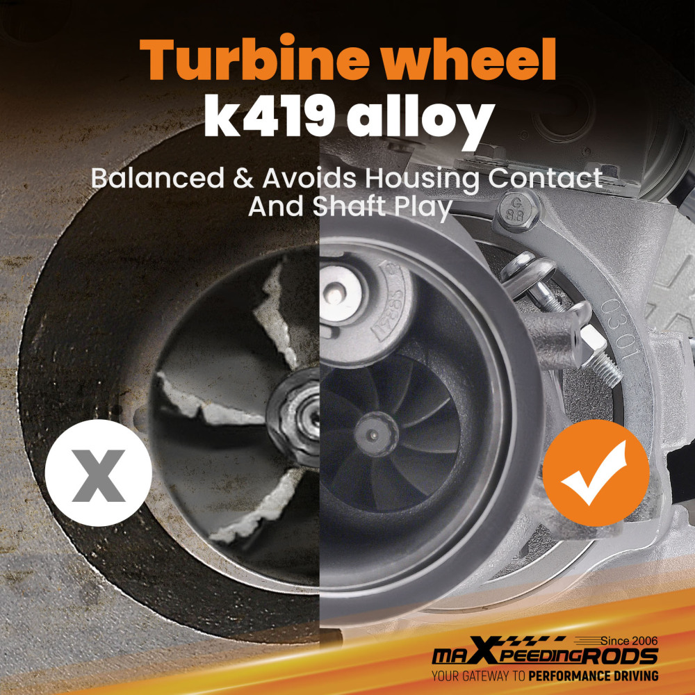 Billet Turbo compatible for Ford Escape Fusion Focus compatible for Lincoln MKZ MKC MKT 2.0L K03 2013-2016