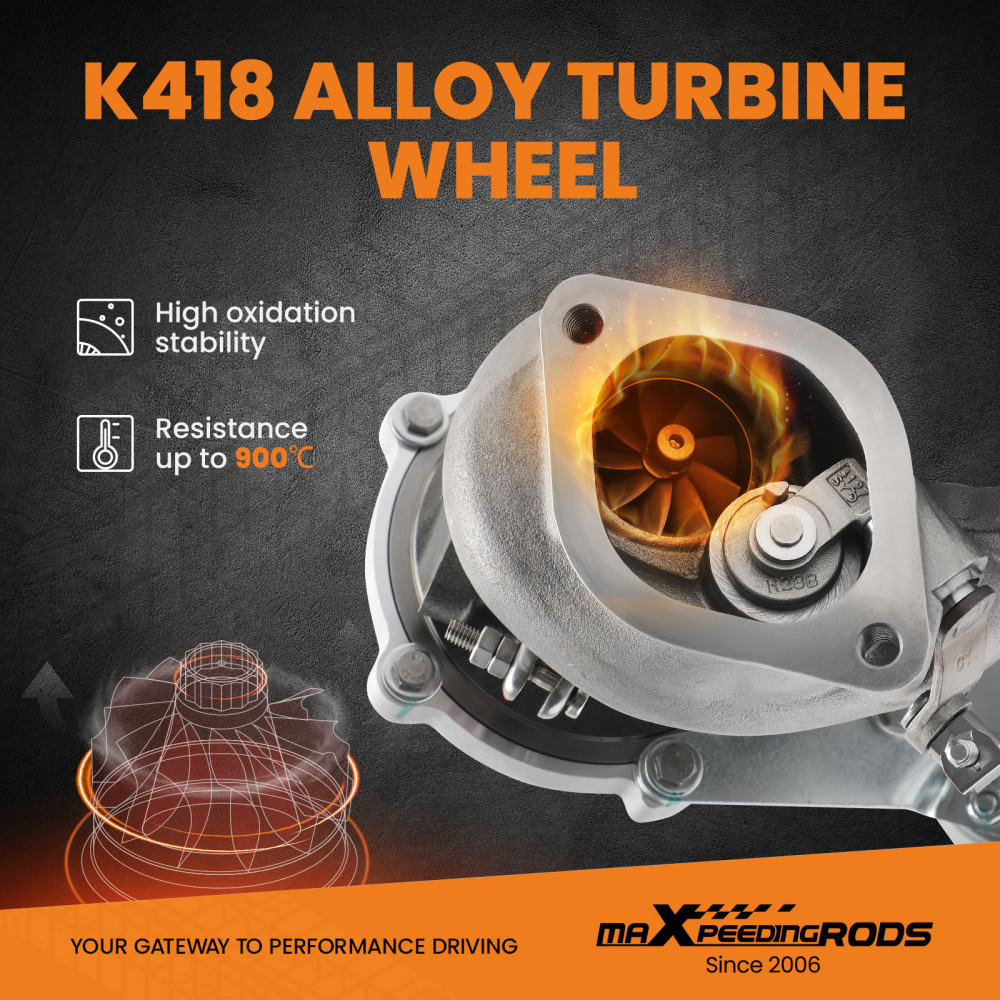 Right Turbo Turbocharger compatible for Ford F150 F-150 Ecoboost 3.5 2013-2016 Gas K03 0470