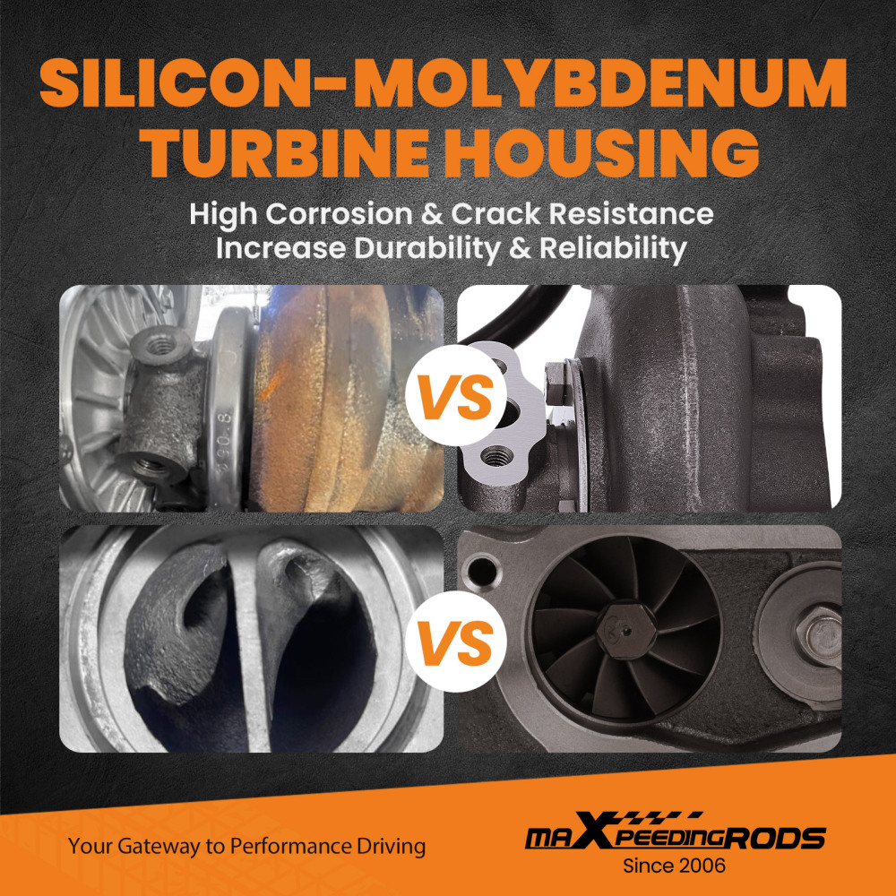 Billet Compressor Wheel Street Performance Turbocharger Compatible for Mazda CX-7 speed 3 speed 6 2.3L with MZR DISI 2.3 Turbo L3-VDT engine