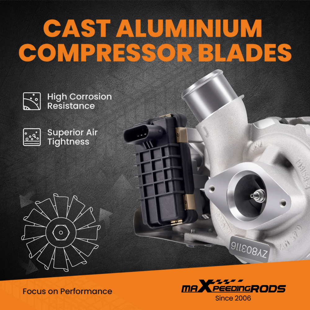 maXpeedingrods GTB2256VK Turbocharger Turbo Kit, for Ranger 2011- for Ford for Transit 2011- for Mazda BT50 2011-2019, 3.2 TDC 147Kw 200HP