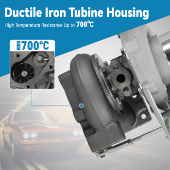 For GT2871 GT2860SR20 Upgrade Turbo Tubocharger 350HP 0.6 A/R 0.64 A/R 5-Bolt Flange Universal Oil+Water Cooling