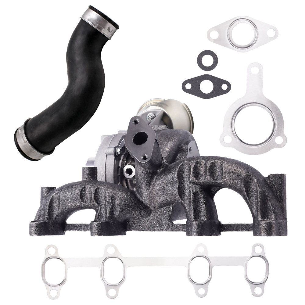 Complete Turbocharger w/ Intercooler Hose GT1749V compatible for Audi A3 compatible for Skoda 1.9TDI 115HP