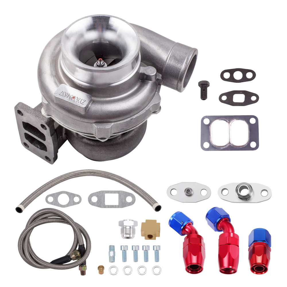 T70 Universal Turbo charger .70 A/R T3 V Band Oil Feed Drain Return Line Kit