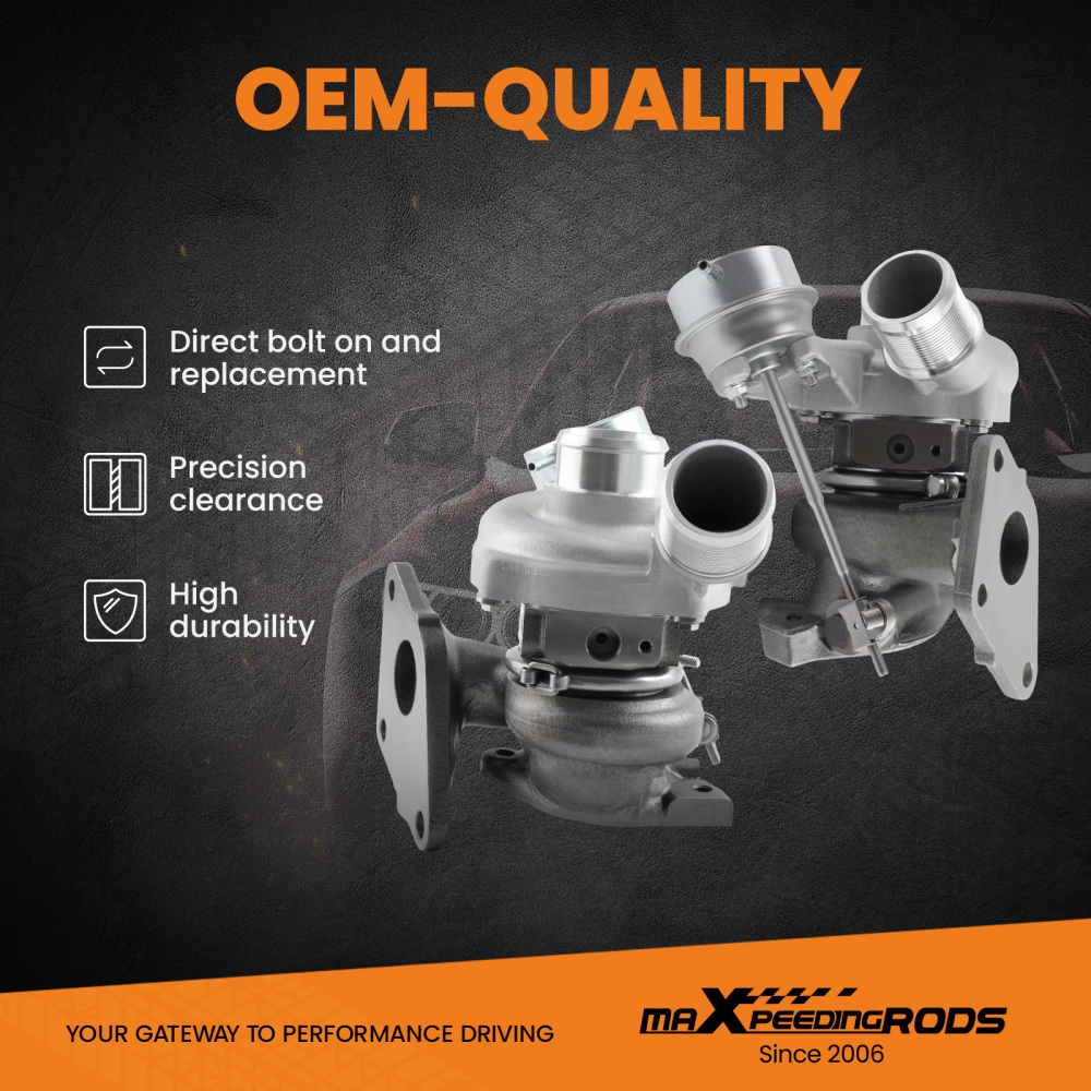 Twin Turbo Turbocharger compatible for Ford F150 2.7L V6 2015-2018 FL3Z6K682A FL3Z6K682B