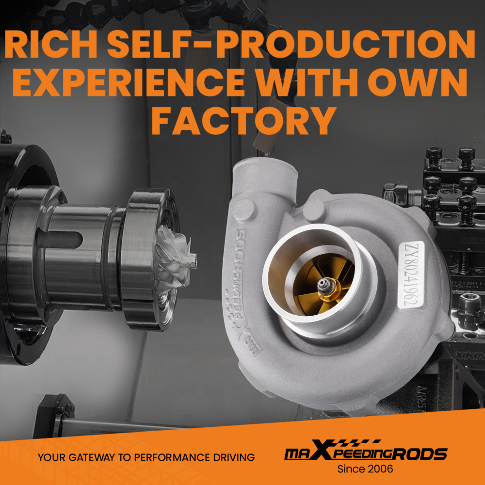 T3 T4 T04E Turbocompressore raffreddato ad olio 5 bulloni Flangia Turbocompressore con ruota del compressore in billet